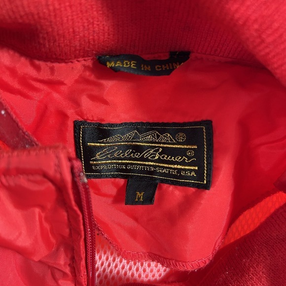 VINTAGE Eddie Bauer Jacket Mens Medum Red Anorak Windbreaker Vented Lightweight - Picture 9 of 10